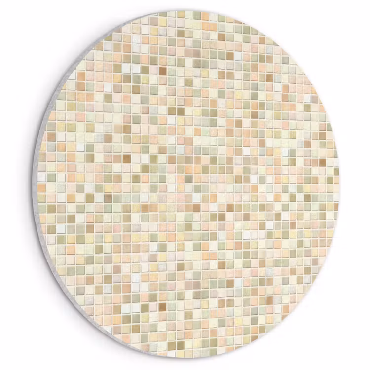 Akoestisch schilderij rond - Mozaïek - Patroon - Beige — 1