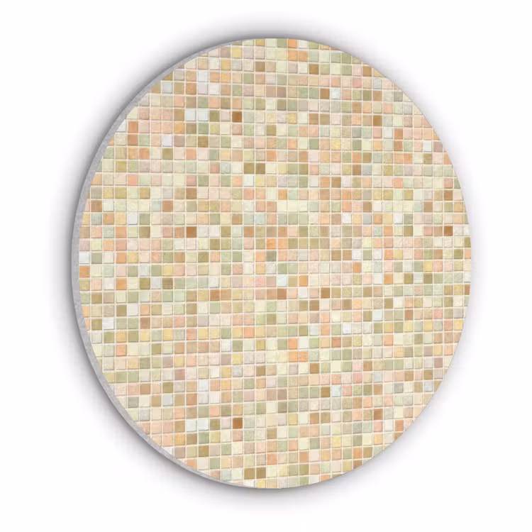 Akoestisch schilderij rond - Mozaïek - Patroon - Terracotta — 1