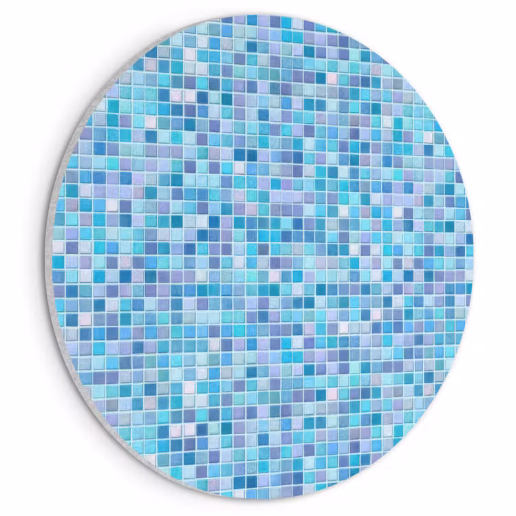 Akoestisch schilderij rond - Mozaïek - Patroon - Turquoise — 1