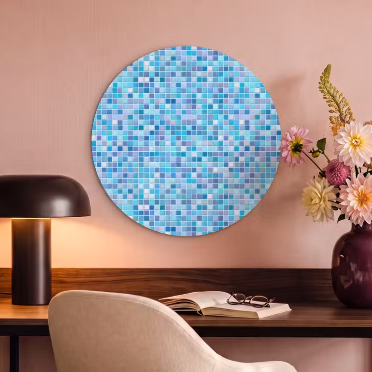 Akoestisch schilderij rond - Mozaïek - Patroon - Turquoise — 2