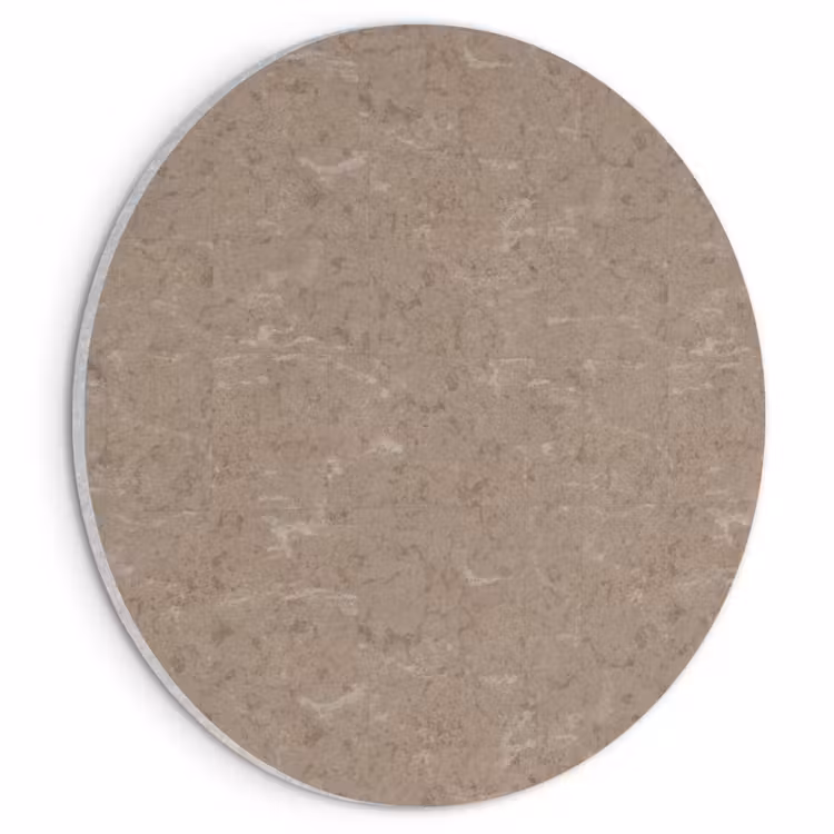 Akoestisch schilderij rond - Patroon - Kalksteen - Beige — 1