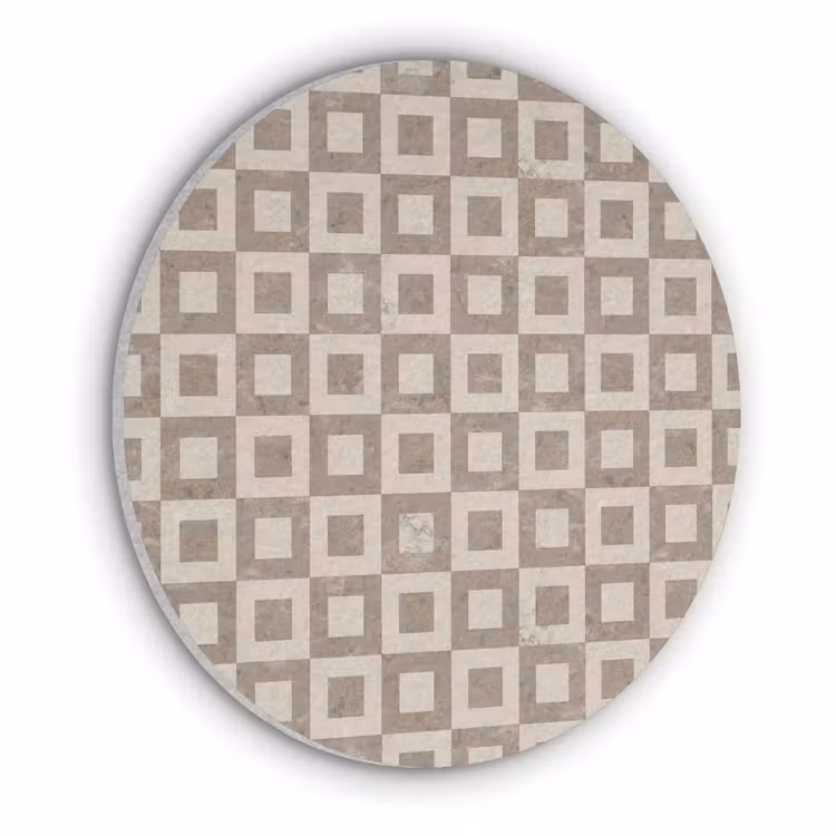 Akoestisch schilderij rond - Patroon - Marmer - Beige — 1