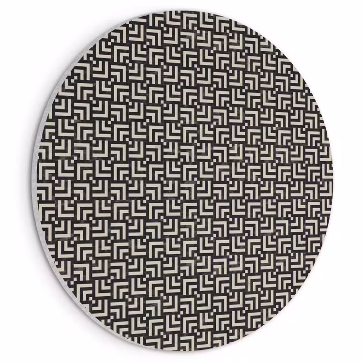 Akoestisch schilderij rond - Patroon - Marmer - Zwart — 1