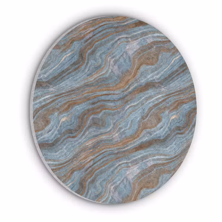 Akoestisch schilderij rond - Patroon - Steen - Blauw — 1