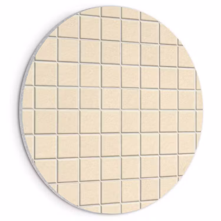 Akoestisch schilderij rond - Patroon - Tegels - Gebroken - Wit — 1