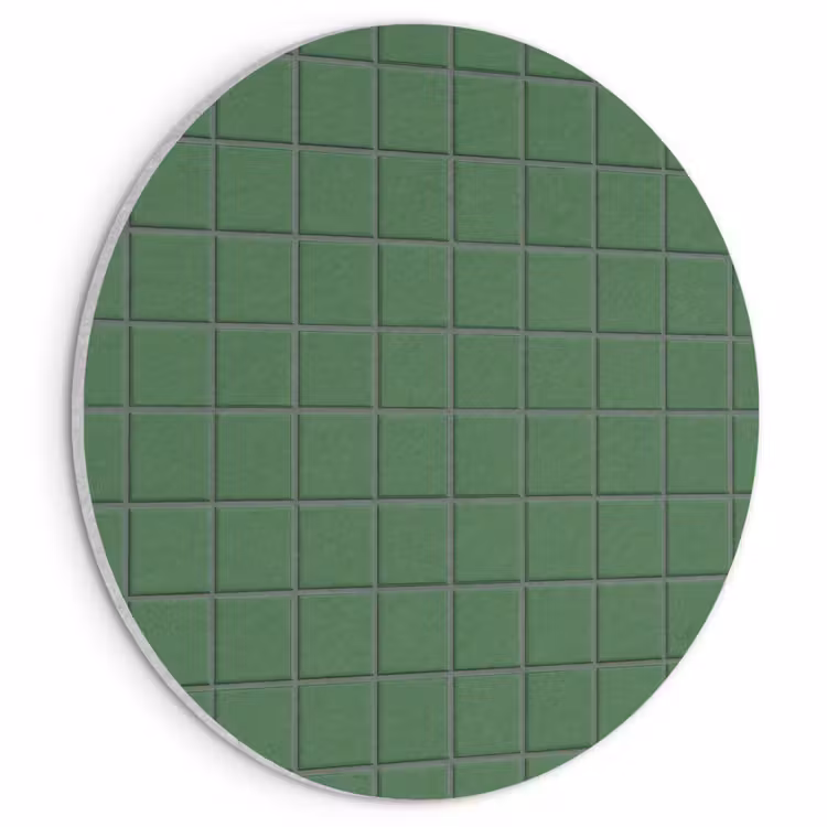 Akoestisch schilderij rond - Patroon - Tegels - Groen — 1