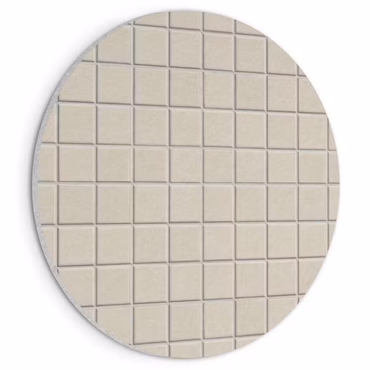 Akoestisch schilderij rond - Patroon - Tegels - Taupe — 1