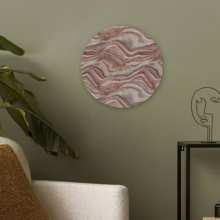Akoestisch schilderij rond - Patroon - Zandsteen - Travertijn — 4