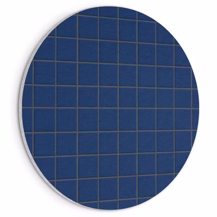 Akoestisch schilderij rond - Tegel - Patroon - Blauw — 1