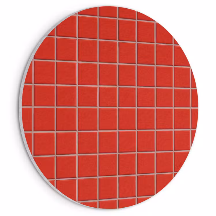 Akoestisch schilderij rond - Tegel - Patroon - Kersen - Rood — 1
