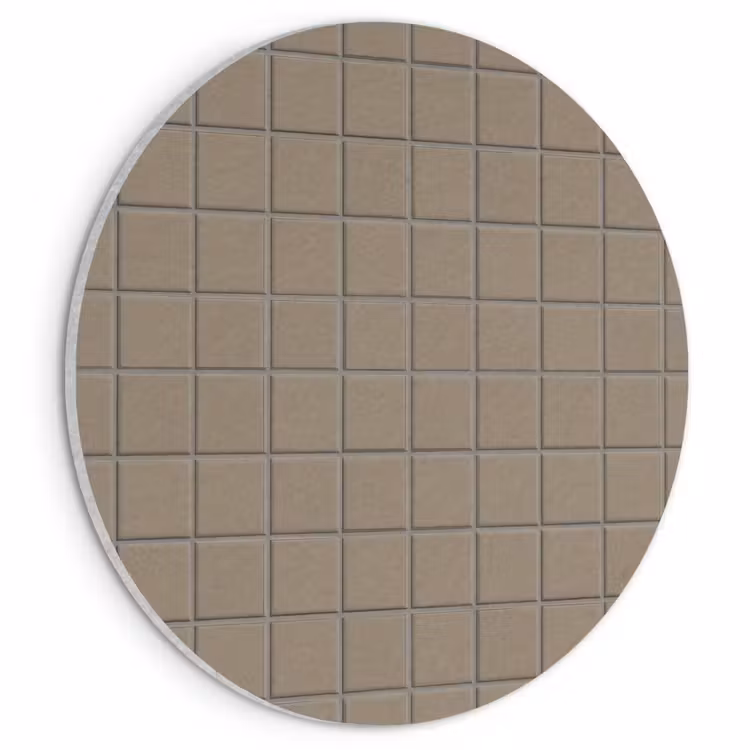 Akoestisch schilderij rond - Tegel - Patroon - Taupe — 1