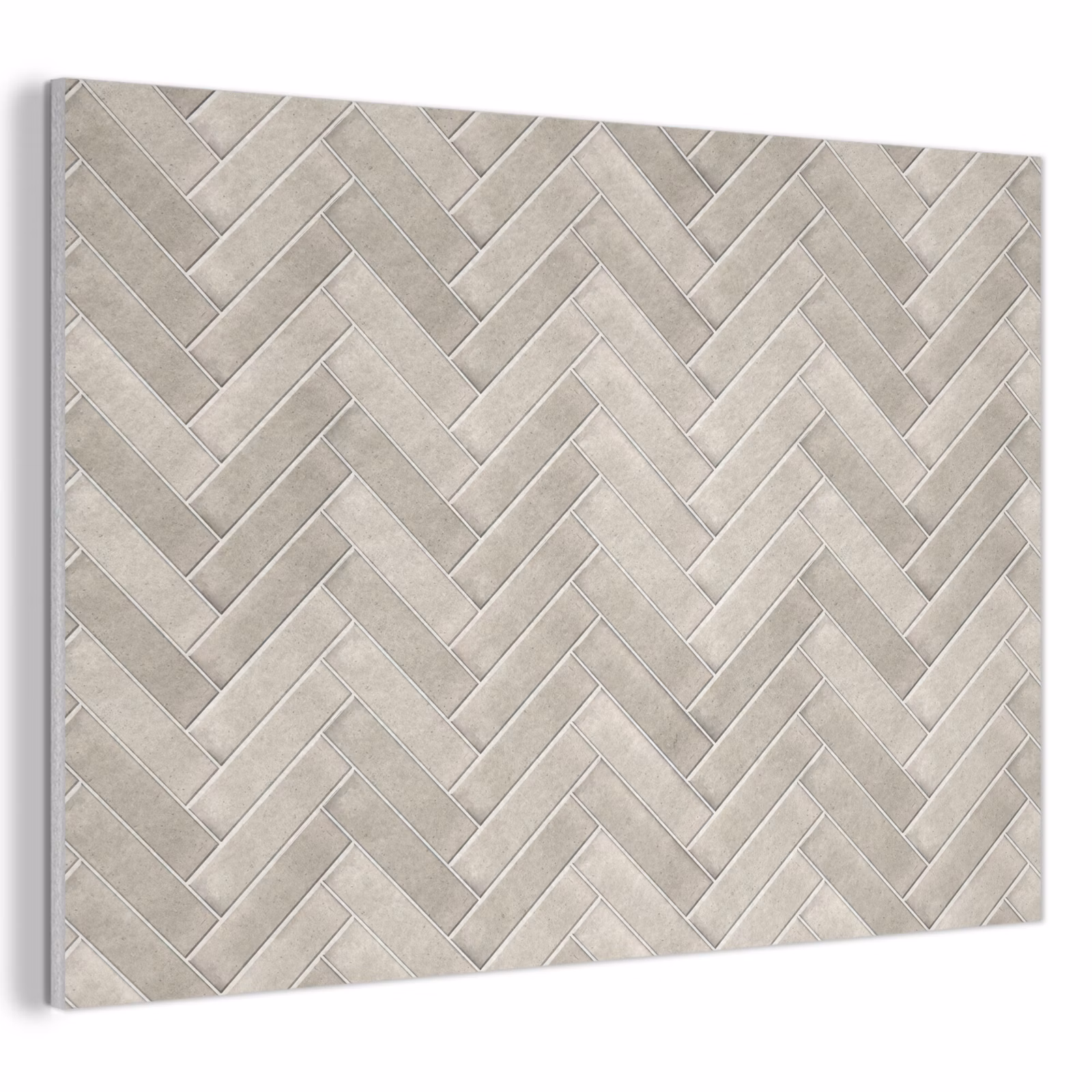 Akoestisch schilderij - Visgraat - Wandtegel - Beige — 1