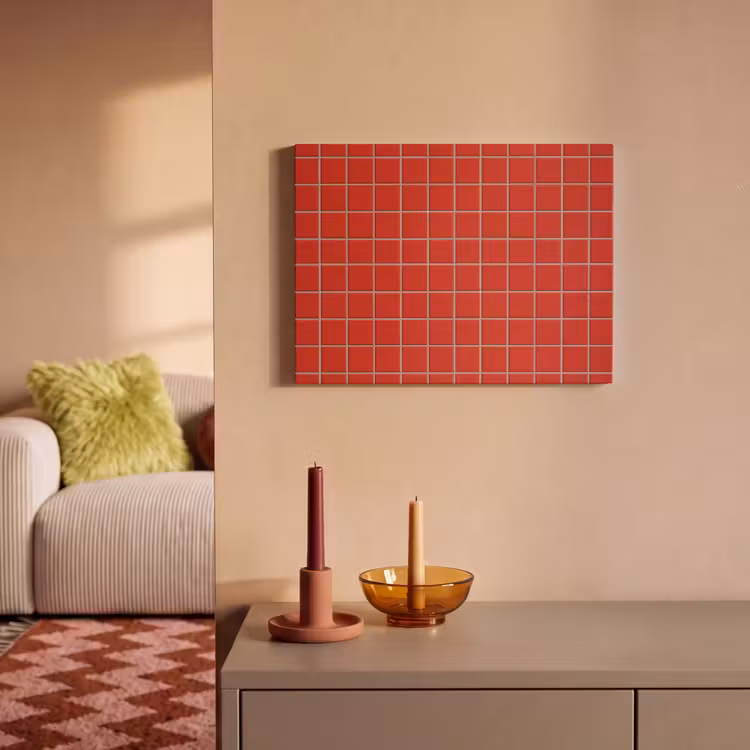 Akoestisch schilderij - Tegel - Patroon - Kersen - Rood — 2