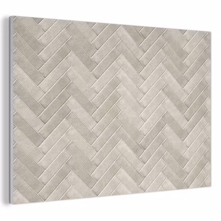 Akoestisch schilderij - Visgraat - Wandtegel - Beige — 1