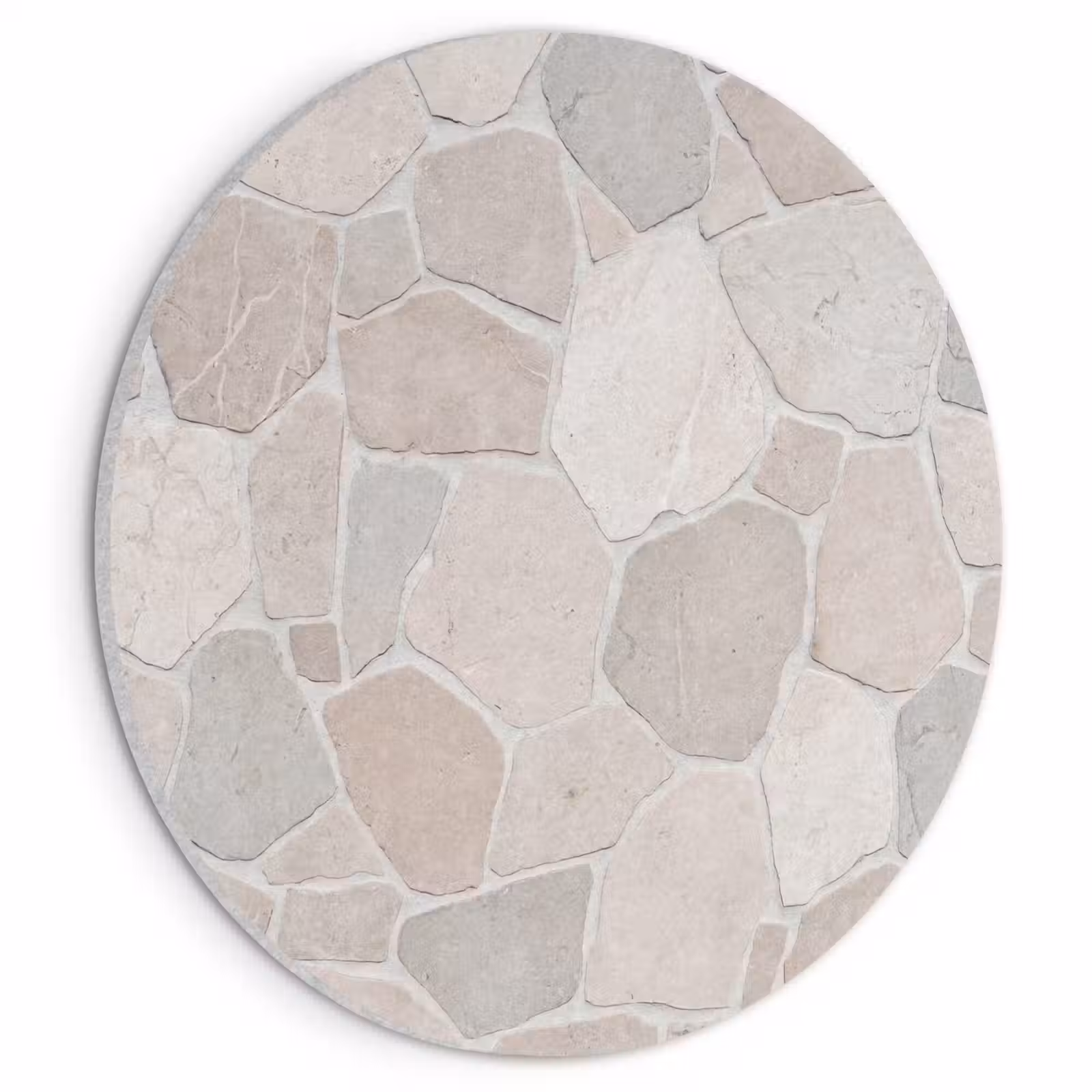 Akoestisch schilderij rond - Steen - Patroon - Textuur - Beige — 1