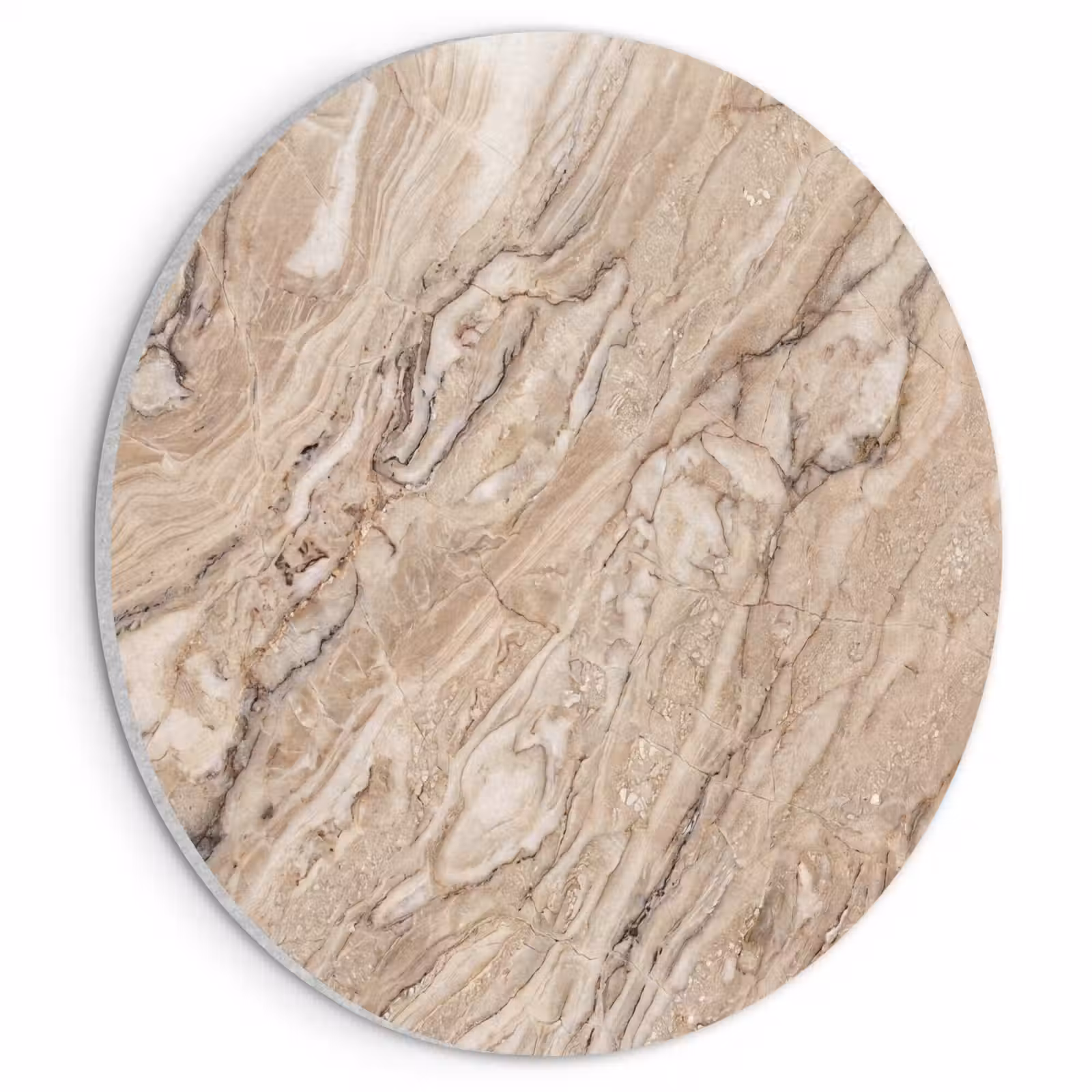 Akoestisch schilderij rond - Textuur - Aders - Abstract - Modern - Beige — 1