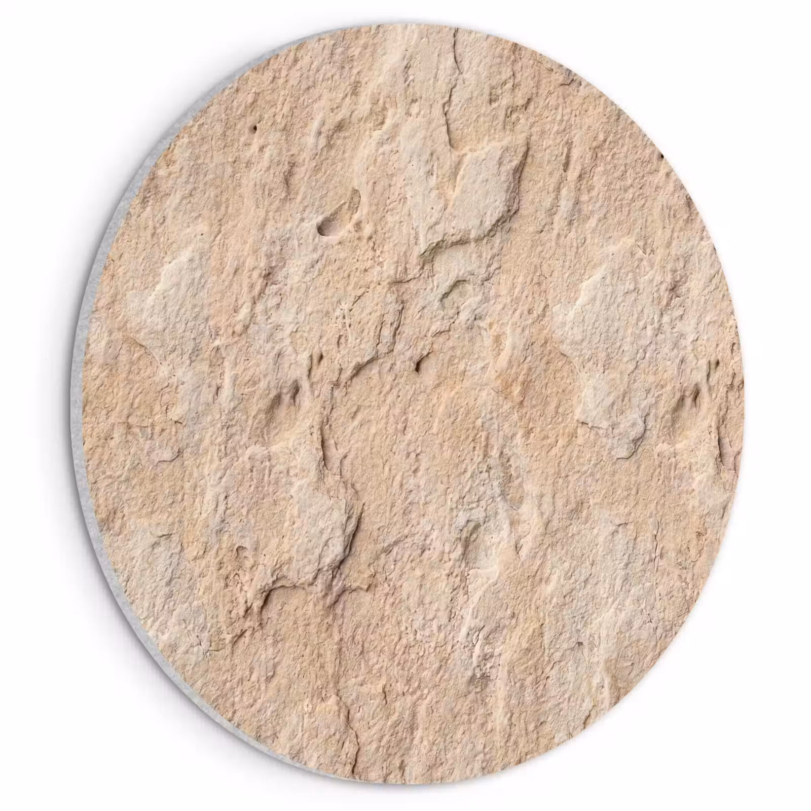 Akoestisch schilderij rond - Textuur - Steen - Natuur - Beige — 1