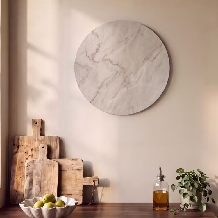 Akoestisch schilderij rond - Marmer - Patroon - Abstract - Modern - Beige — 4