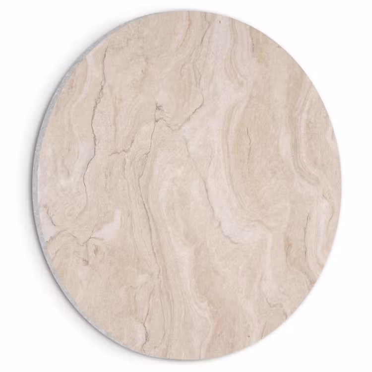 Akoestisch schilderij rond - Marmer - Patroon - Beige - Steen - Abstract — 1