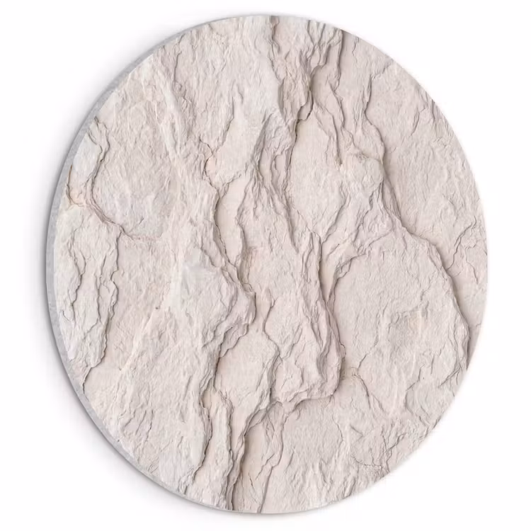 Akoestisch schilderij rond - Rots - Structuur - Natuur - Beige - Abstract — 1