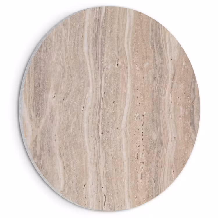 Akoestisch schilderij rond - Steen - Patroon - Textuur - Natuurlijk - Beige — 1