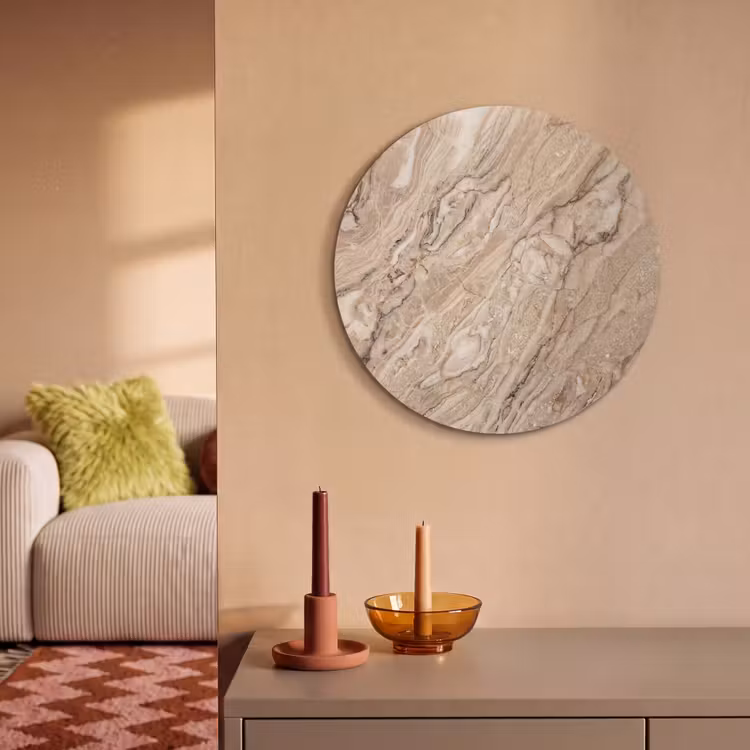 Akoestisch schilderij rond - Textuur - Aders - Abstract - Modern - Beige — 3