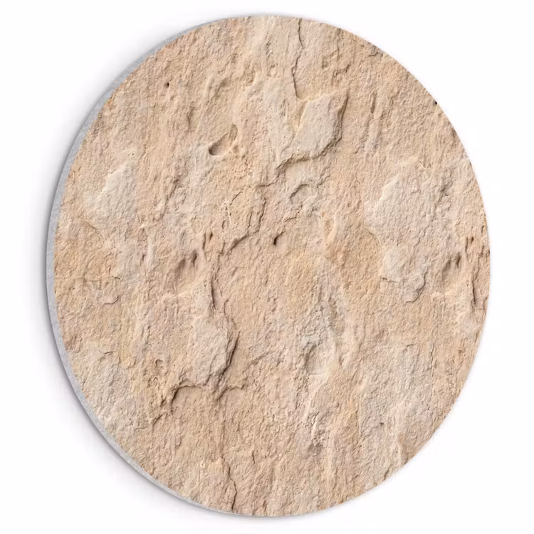 Akoestisch schilderij rond - Textuur - Steen - Natuur - Beige — 1
