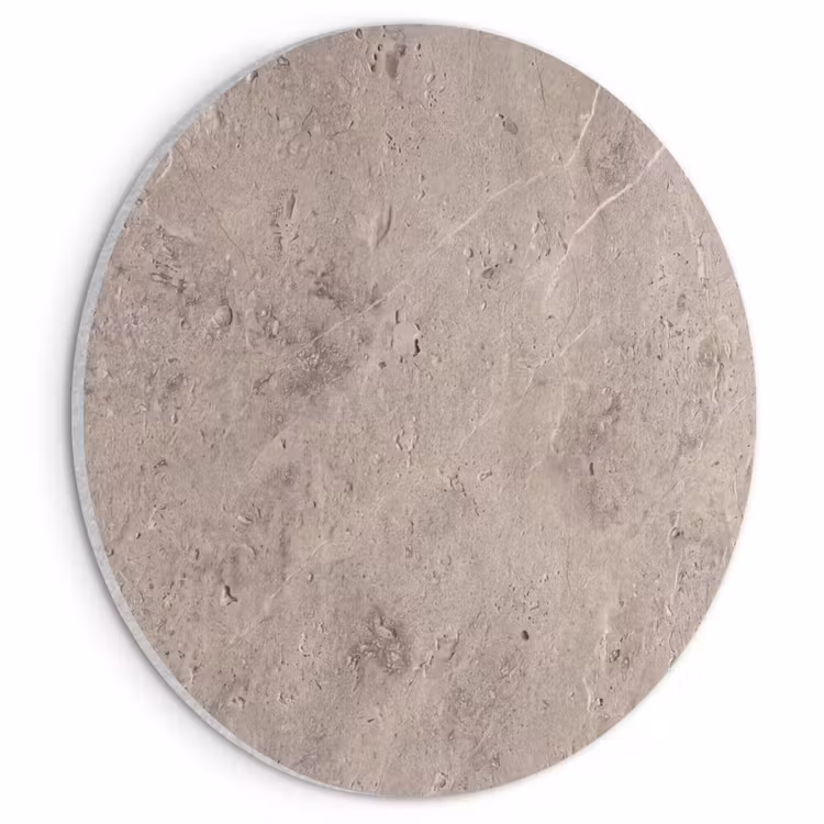 Akoestisch schilderij rond - Textuur - Steen - Patroon - Rustiek - Beige — 1