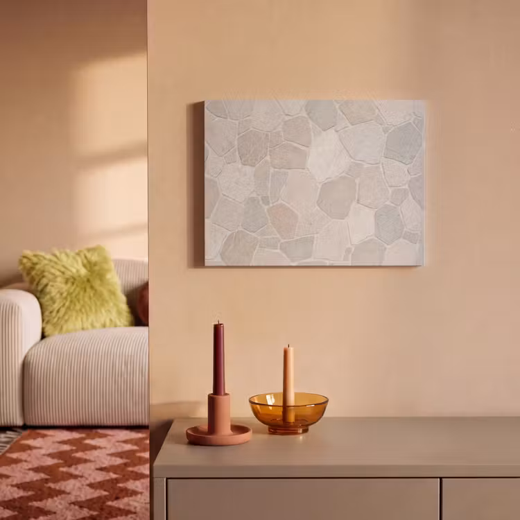 Akoestisch schilderij - Steen - Patroon - Textuur - Beige — 2