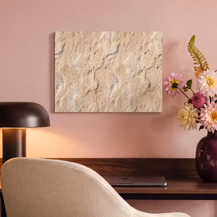 Akoestisch schilderij - Textuur - Steen - Natuur - Beige — 4