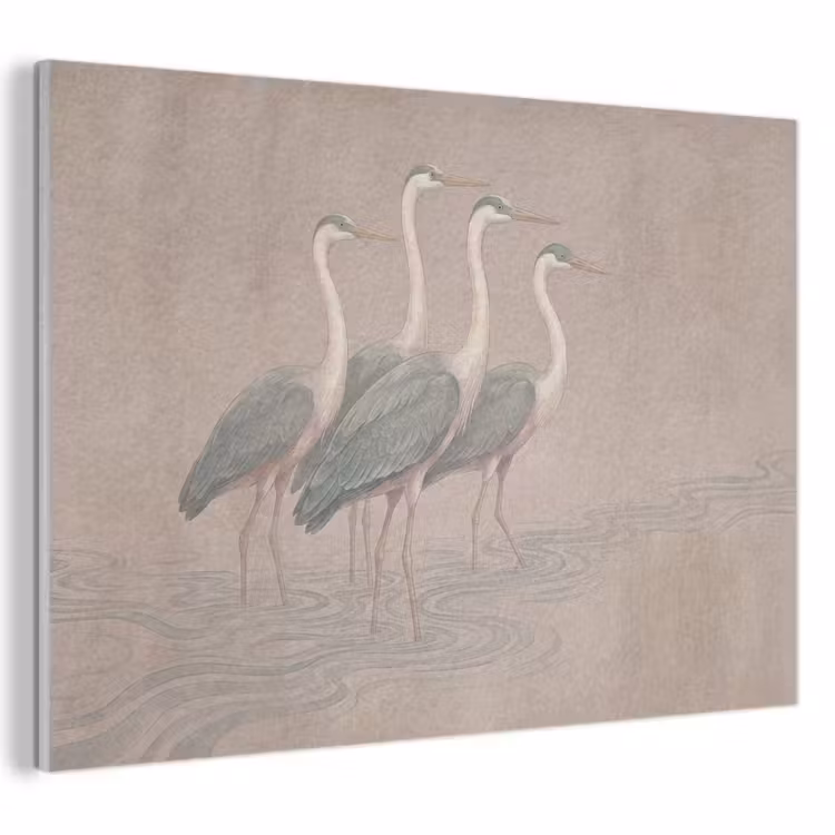 Akoestisch schilderij - Vogel - Water - Natuur - Vintage — 1