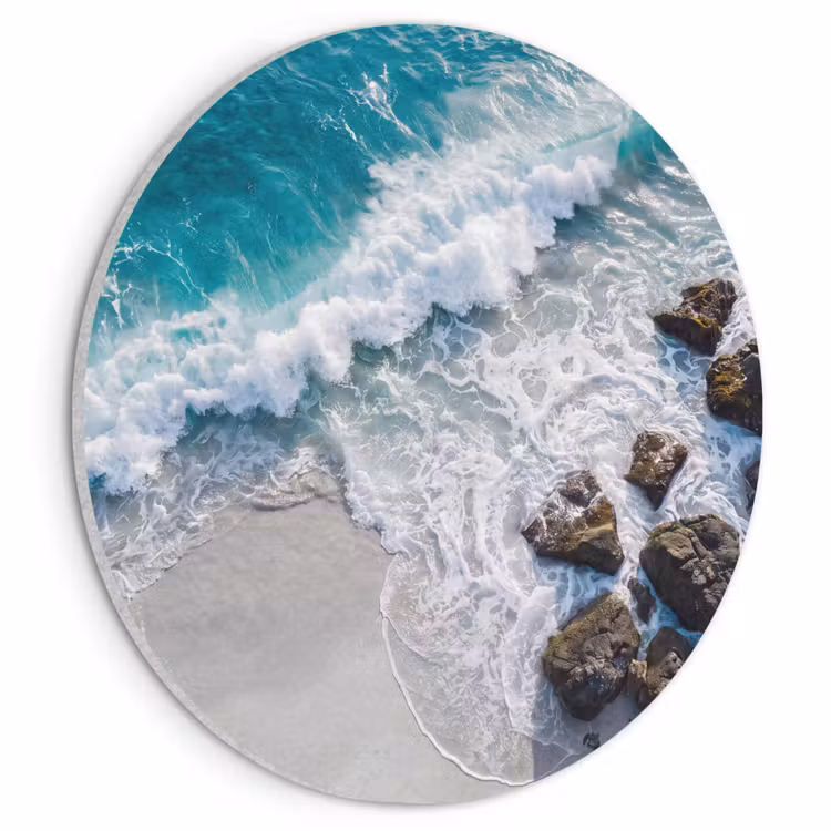 Akoestisch schilderij rond - Zee - Golf - Strand - Natuur - Blauw — 1