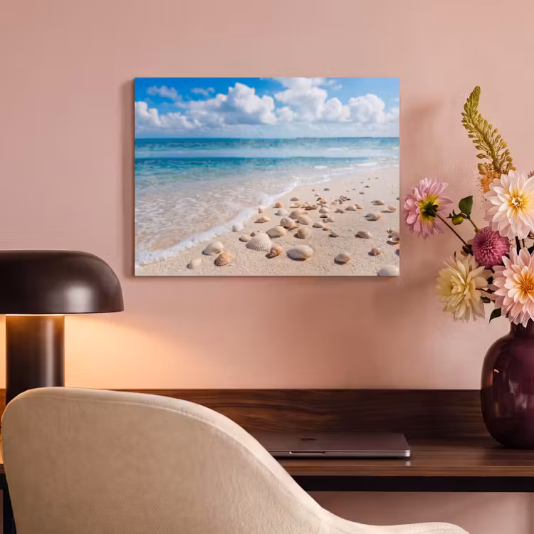 Akoestisch schilderij - Schelpen - Strand - Natuur - Beige — 4