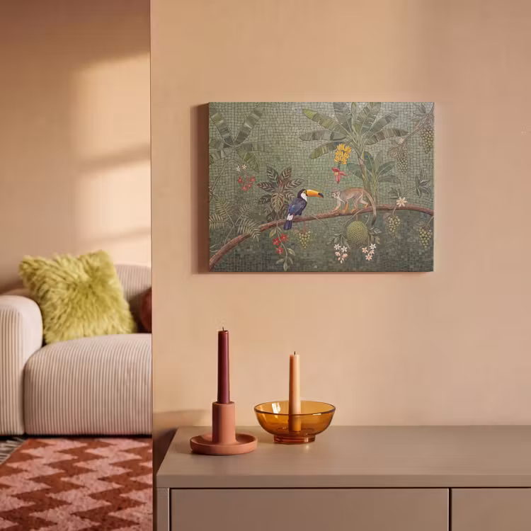 Akoestisch schilderij - Vogel - Dier - Jungle - Mozaïek - Natuur — 2