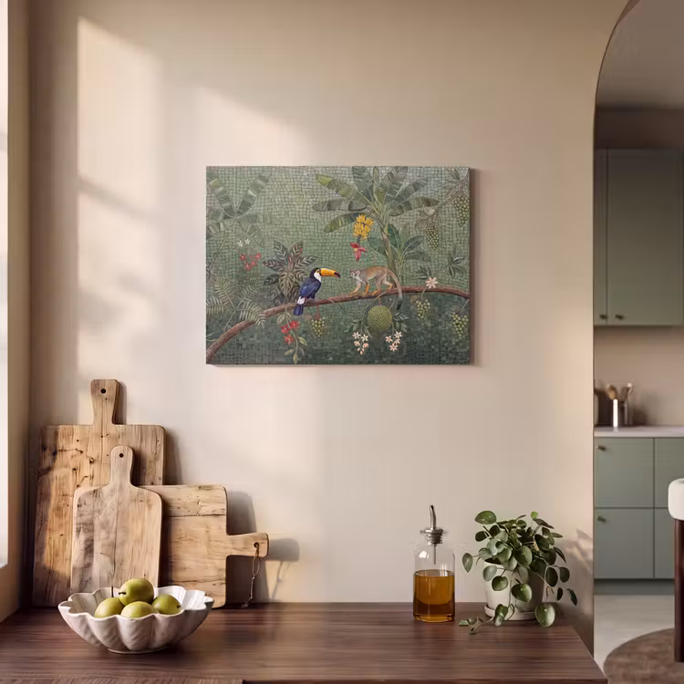 Akoestisch schilderij - Vogel - Dier - Jungle - Mozaïek - Natuur — 3