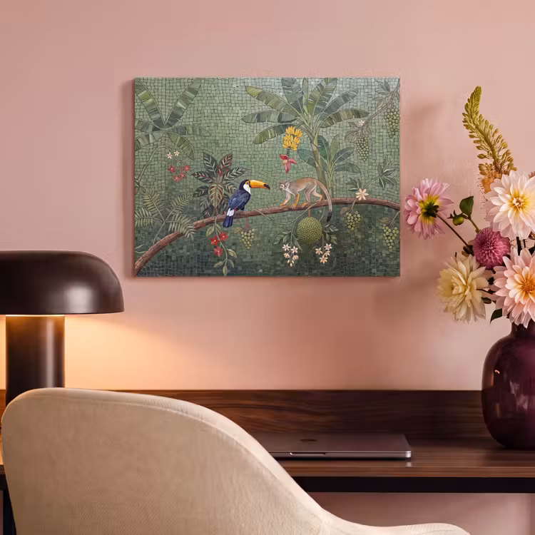 Akoestisch schilderij - Vogel - Dier - Jungle - Mozaïek - Natuur — 4