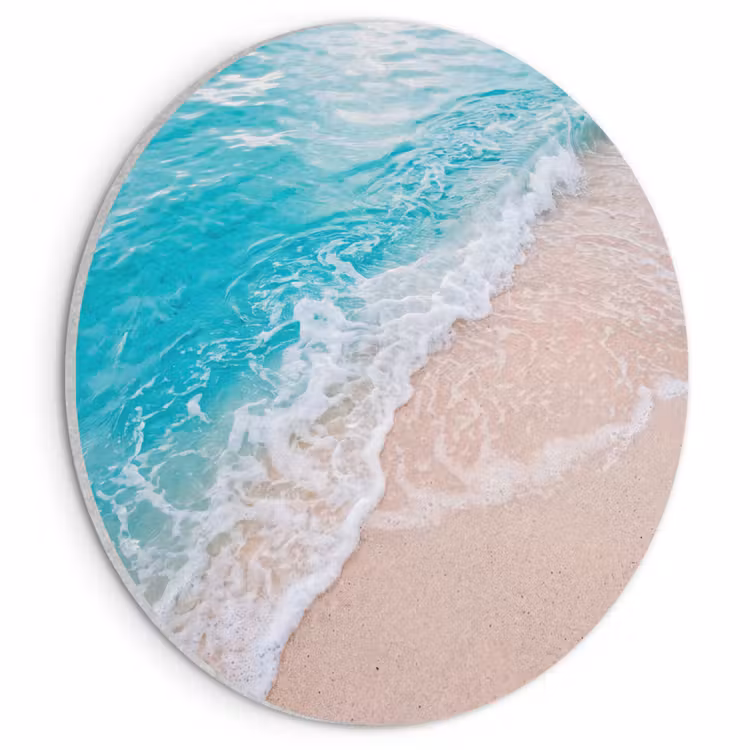 Akoestisch schilderij rond - Strand - Zee - Golf - Natuur - Blauw — 1