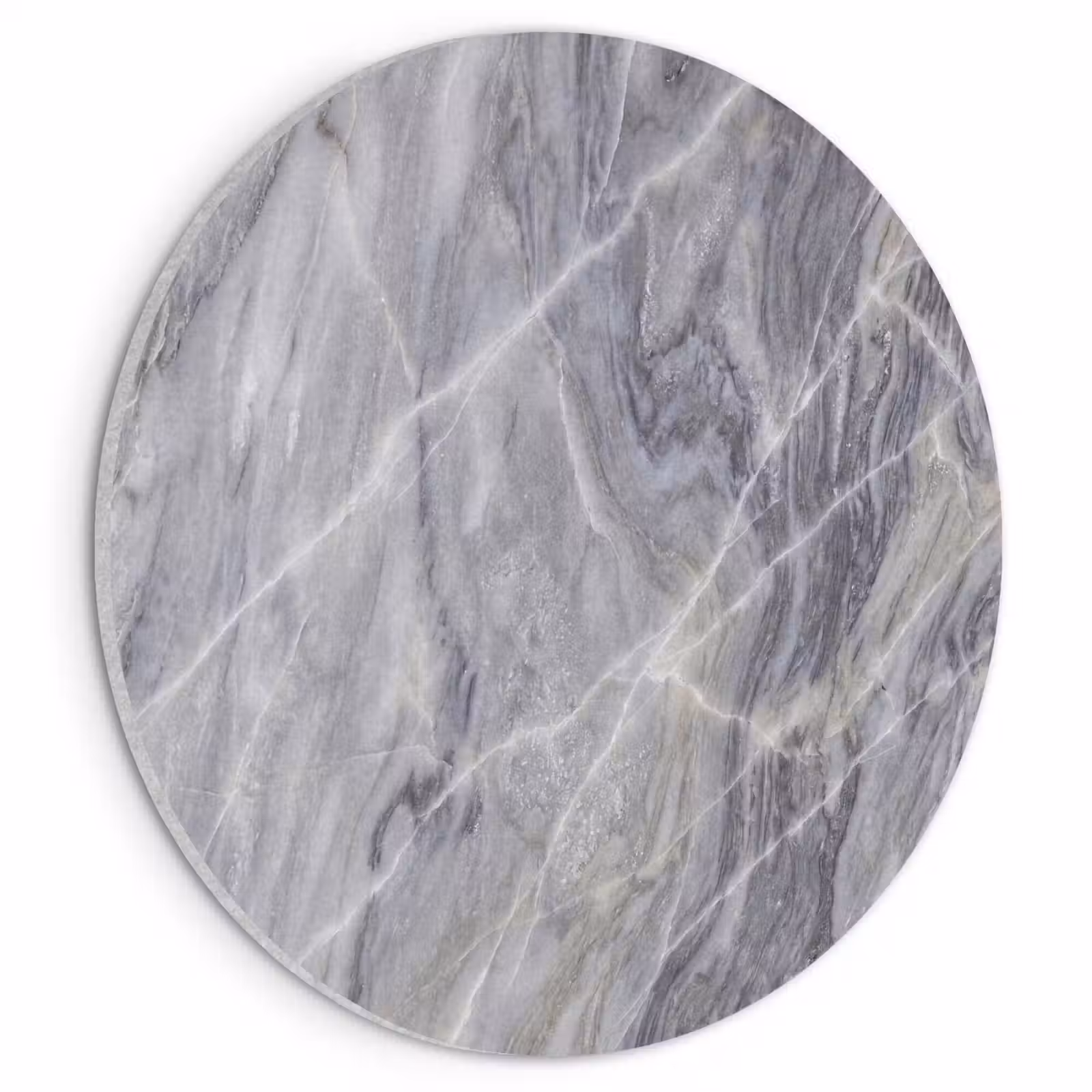 Akoestisch schilderij rond - Marmer - Ader - Patroon - Abstract - Grijs — 1