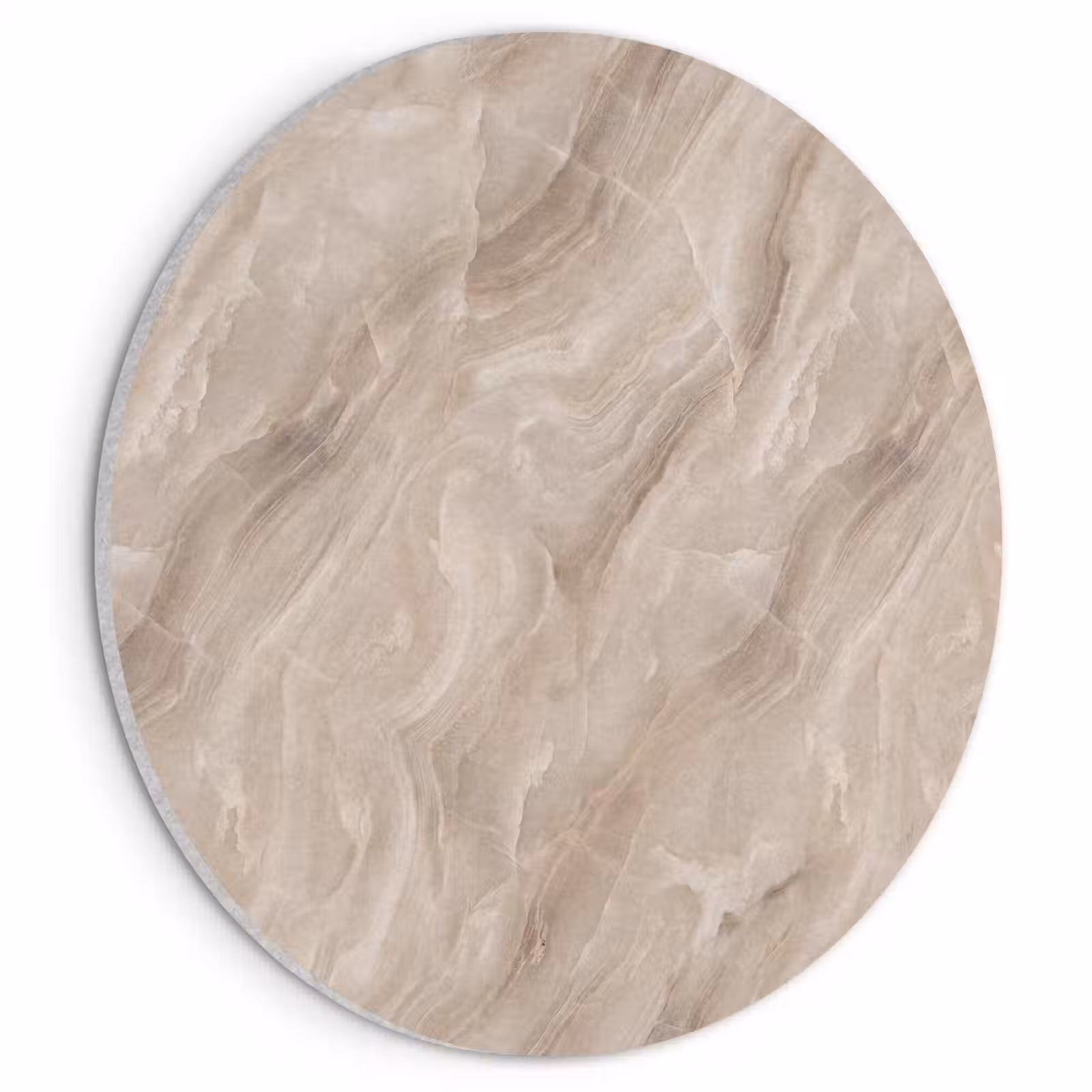 Akoestisch schilderij rond - Steen - Golvend - Abstract - Beige — 1