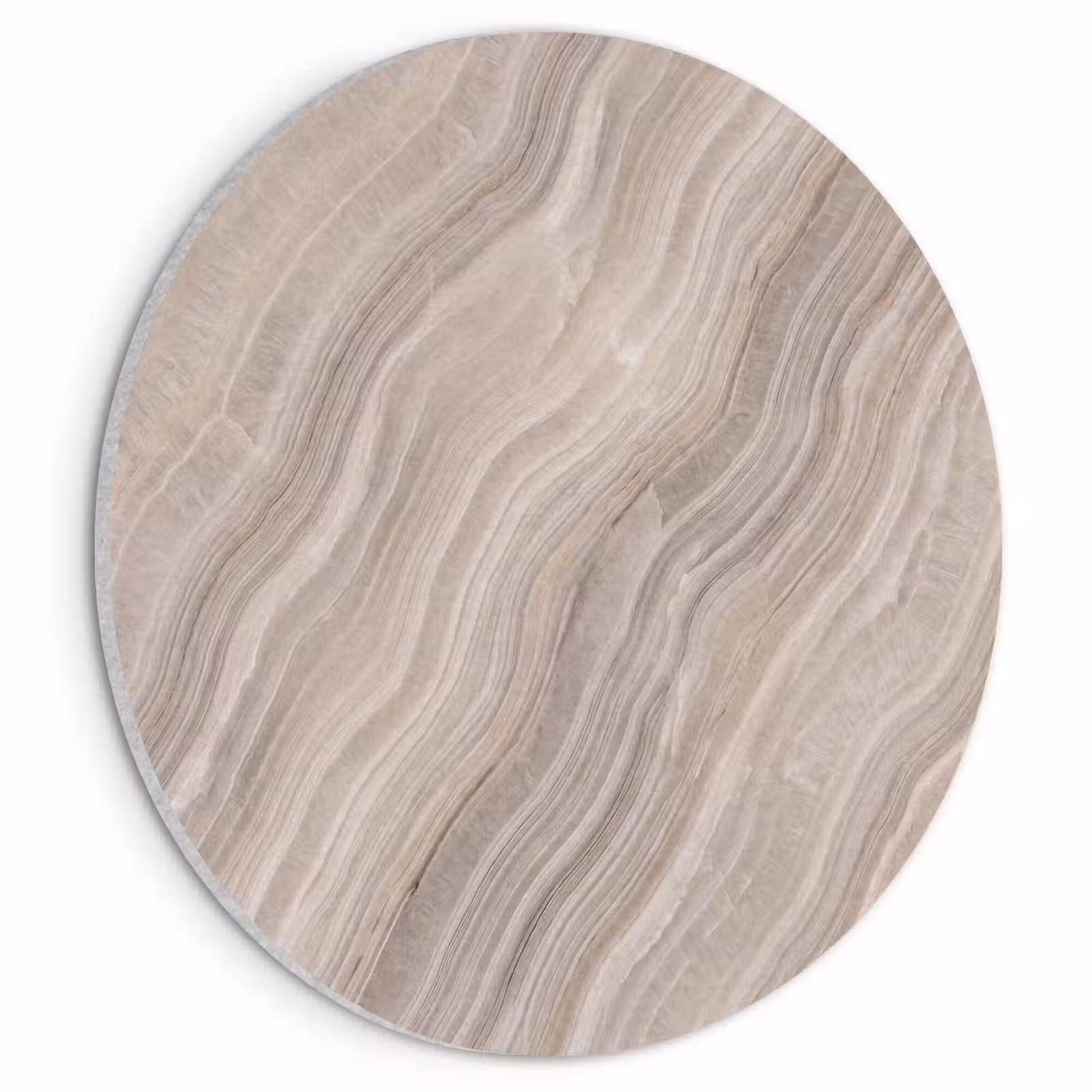 Akoestisch schilderij rond - Textuur - Golvend - Abstract - Modern - Beige — 1