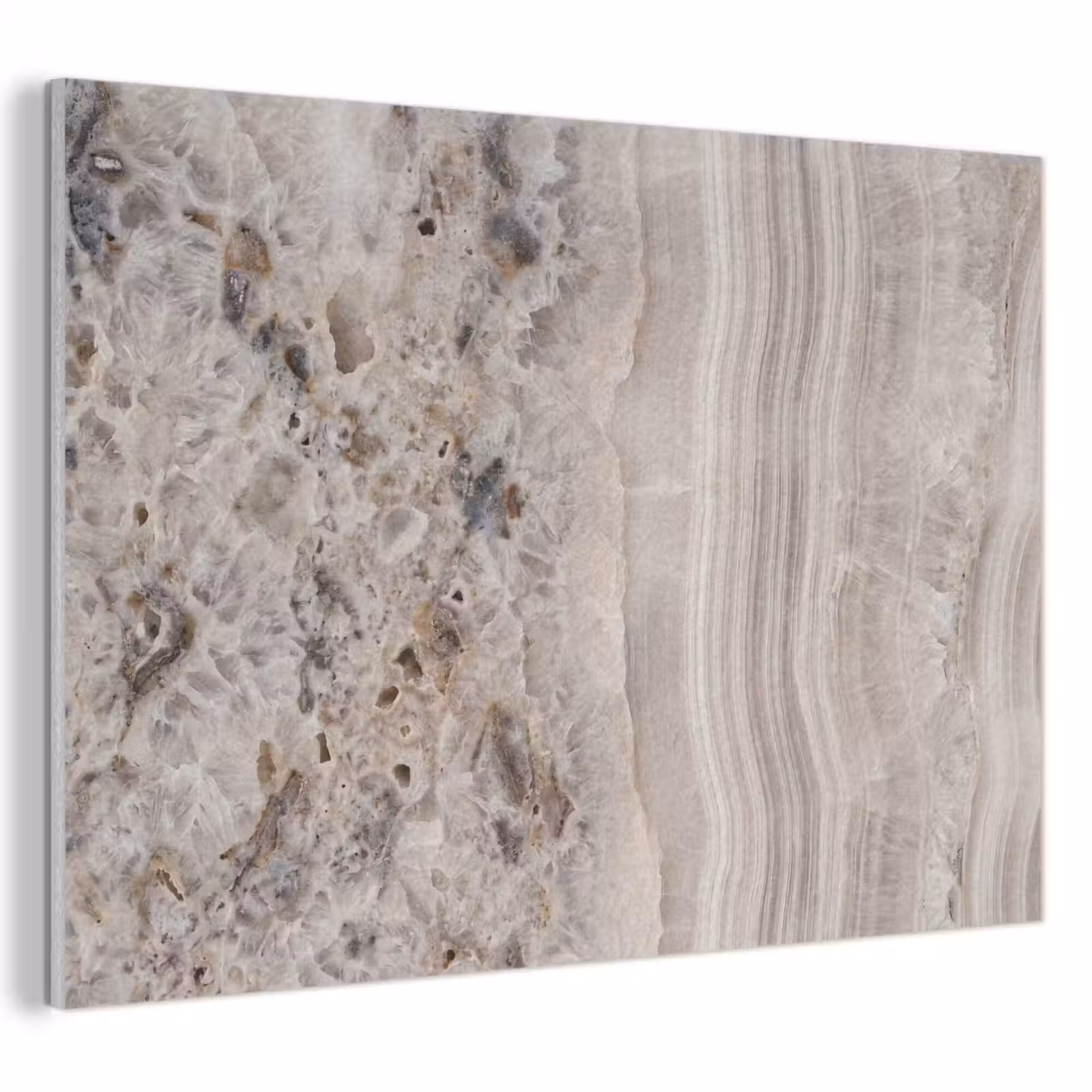 Akoestisch schilderij - Steen - Textuur - Abstract - Beige - Wit — 1