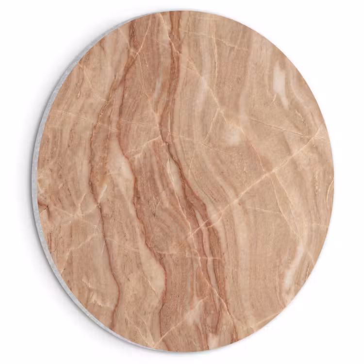 Akoestisch schilderij rond - Marmer - Ader - Natuur - Abstract - Beige — 1