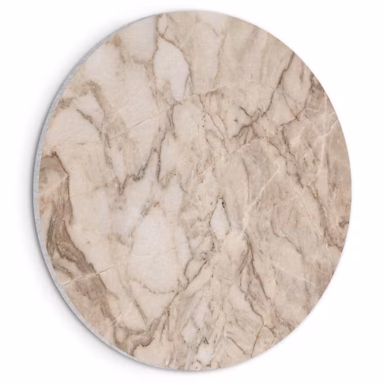 Akoestisch schilderij rond - Marmer - Aderen - Textuur - Beige - Modern — 1