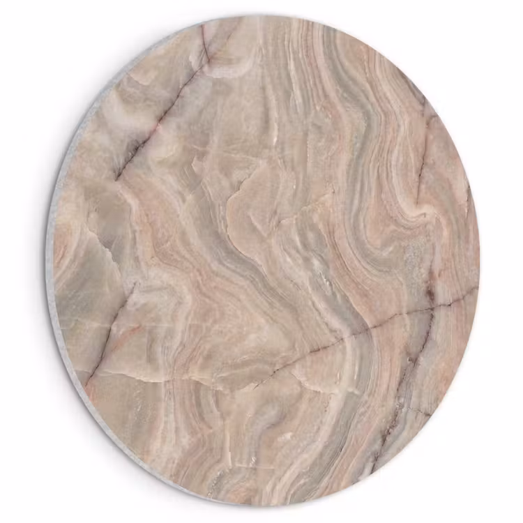 Akoestisch schilderij rond - Marmer - Patroon - Abstract - Beige - Groen — 1