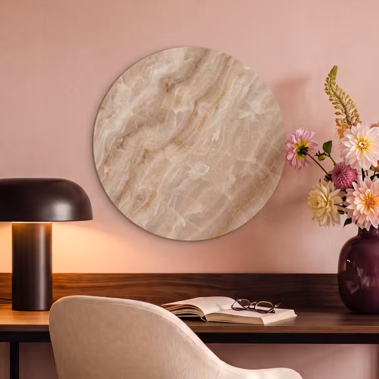 Akoestisch schilderij rond - Steen - Ader - Natuur - Modern - Beige — 2