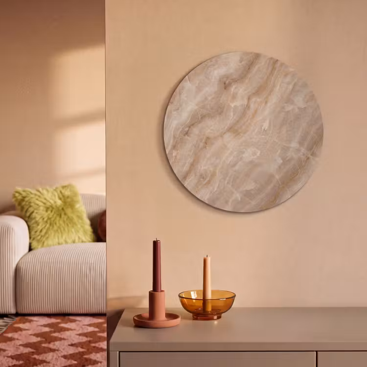 Akoestisch schilderij rond - Steen - Ader - Natuur - Modern - Beige — 3