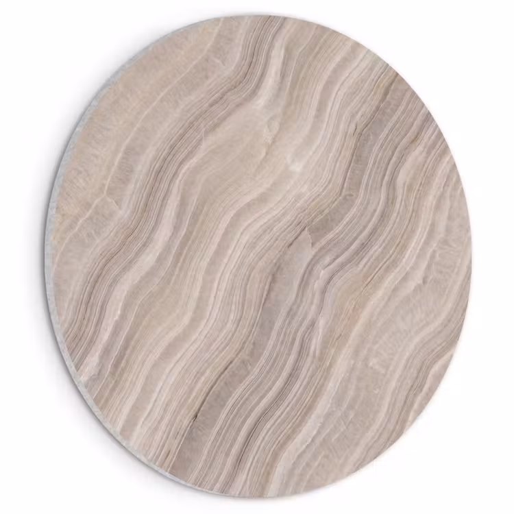 Akoestisch schilderij rond - Textuur - Golvend - Abstract - Modern - Beige — 1