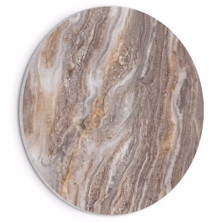 Akoestisch schilderij rond - Textuur - Steen - Abstract - Beige — 1