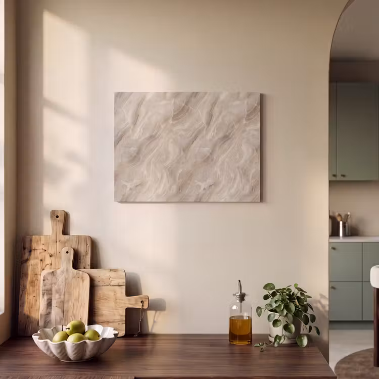 Akoestisch schilderij - Steen - Golvend - Abstract - Beige — 3