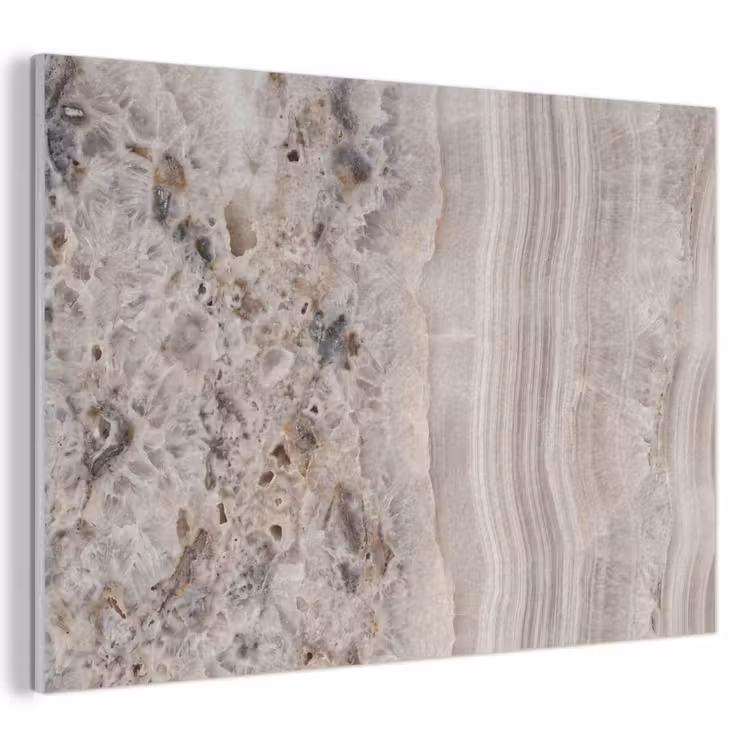 Akoestisch schilderij - Steen - Textuur - Abstract - Beige - Wit — 1